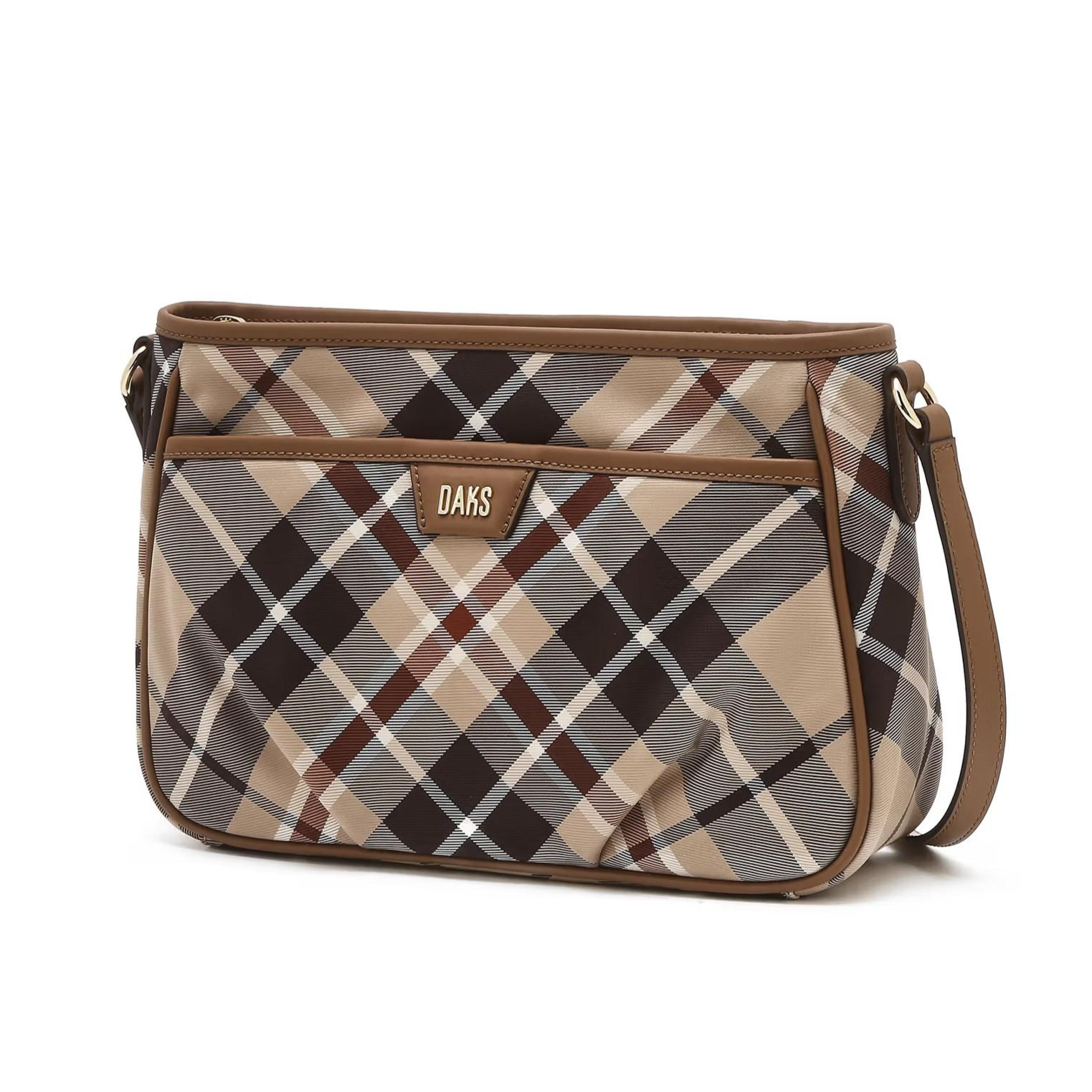 [닥스] 브라운 체크 가죽 크로스백 (선물포장) 173,000원