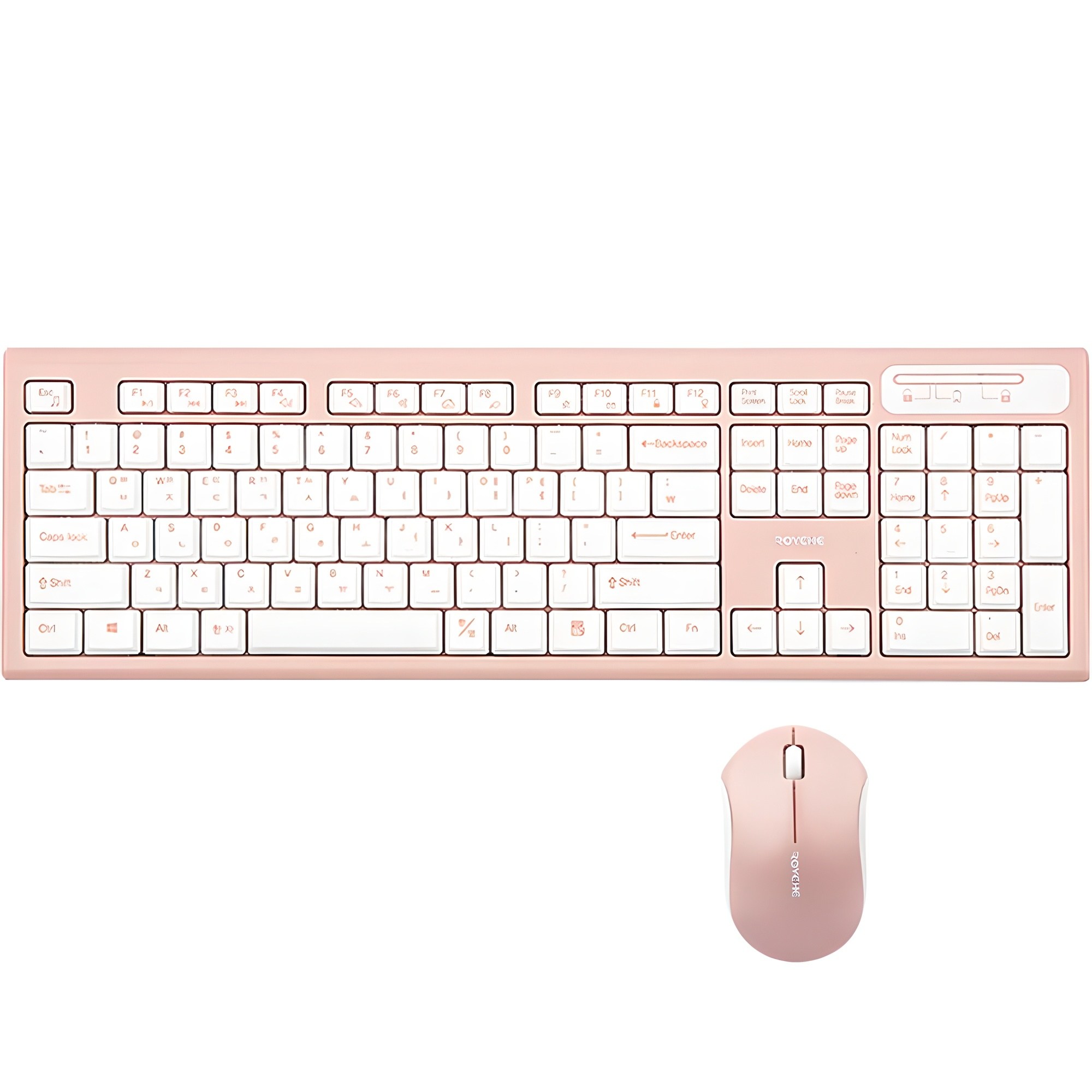 로이체 2.4GHz 저소음 무선 키보드 마우스 콤보 세트, 핑크, RX-3200, 일반형 23,350원