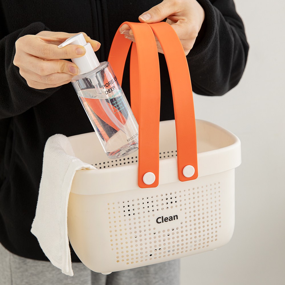 비스토어 목욕탕 사우나 가방 물빠짐 실리콘 수영장 욕실 샤워 바구니, 화이트 3,600원