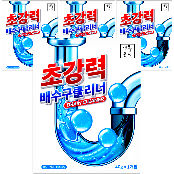 생활공식 배수구 클리너, 40g, 4개 9,870원