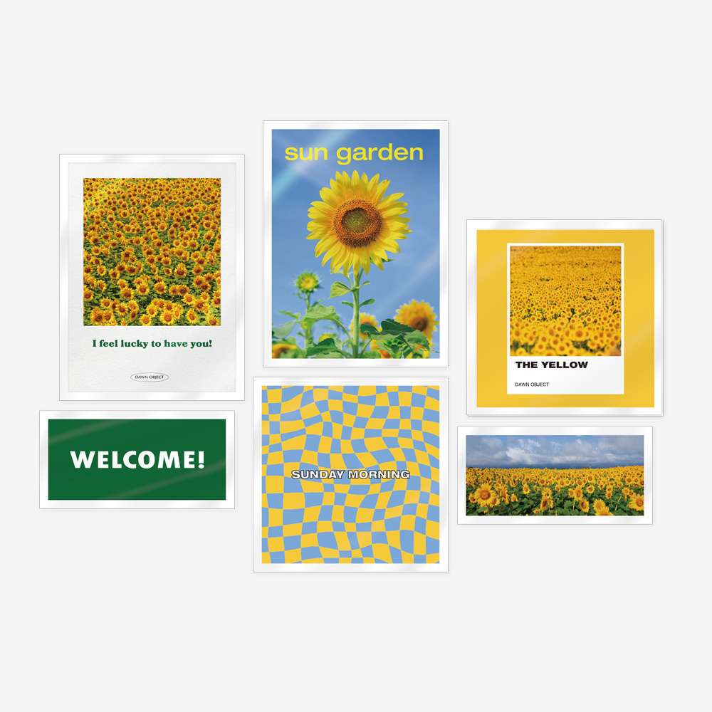 던오브젝트 돈들어 오는 그림 금전운 해바라기 키치 디자인 자취방선물 냉장고 현관 자석 세트 ver.01 - 1세트(6개입) 14,000원