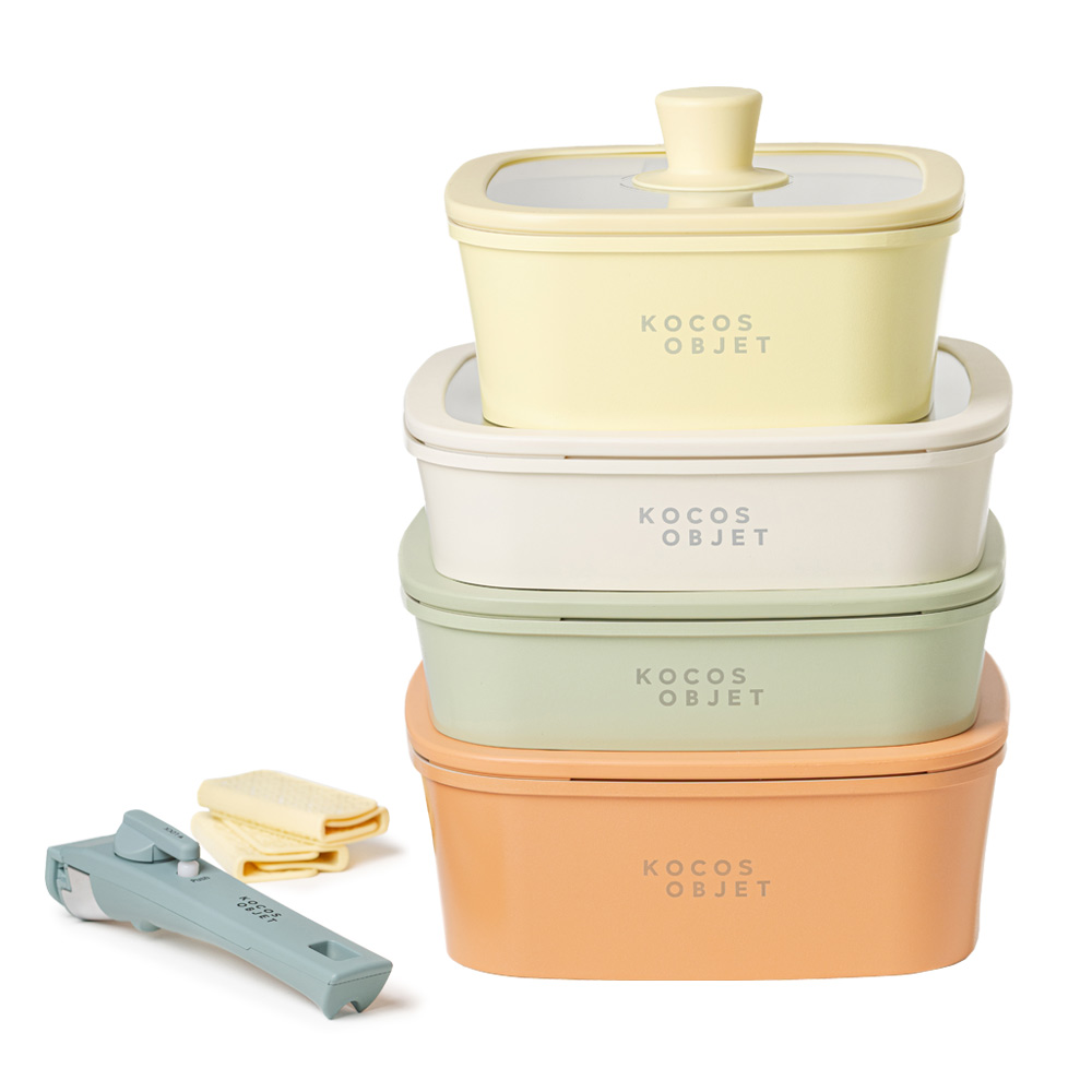 코코스오브제 파스텔 사각 인덕션겸용 쿡웨어 4종세트 (총 11pcs) 런치백 포함 (랜덤1개), 파스텔, 1세트, 11pcs 139,000원