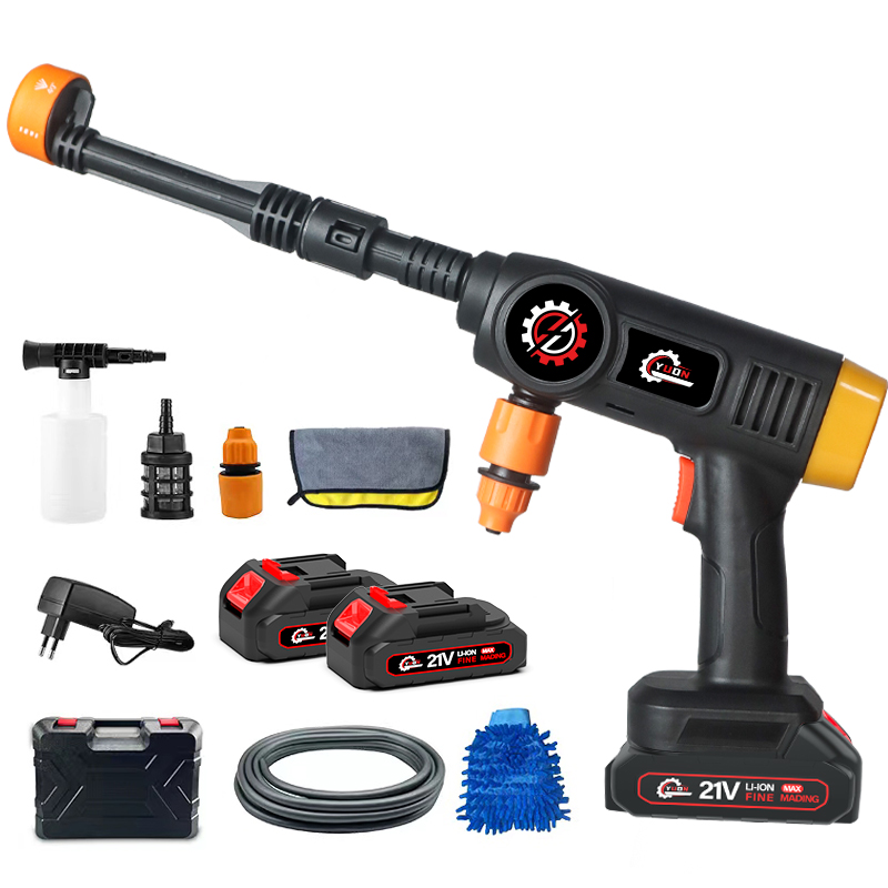 YUON 독일기술 무선 고압 세척기 세차기 분사기 충전식 휴대용 가정용 대용량 배터리 물분사량 1분 4L 49,000원