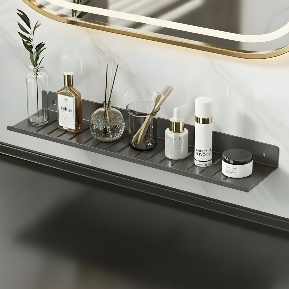 온리온라인 욕실 선반 수납 무타공 물빠짐 거치대, 일자형 그레이, 1개 10,090원