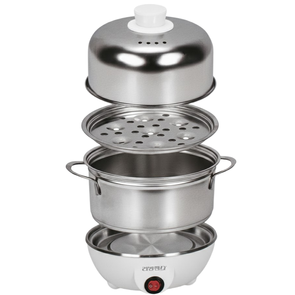 국내 KC인증 SUS304 올스텐 2단 계란 14구 멀티 다용도 스팀 전기 찜기, 2단 화이트 45,700원