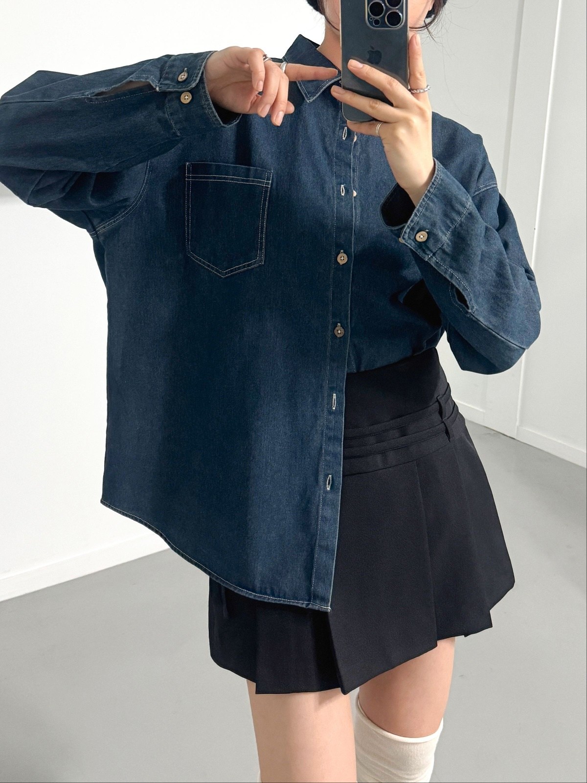 (무배)남여 공용 봄 가을 데님 오버핏 청방 셔츠 (진청 중청) 17,900원