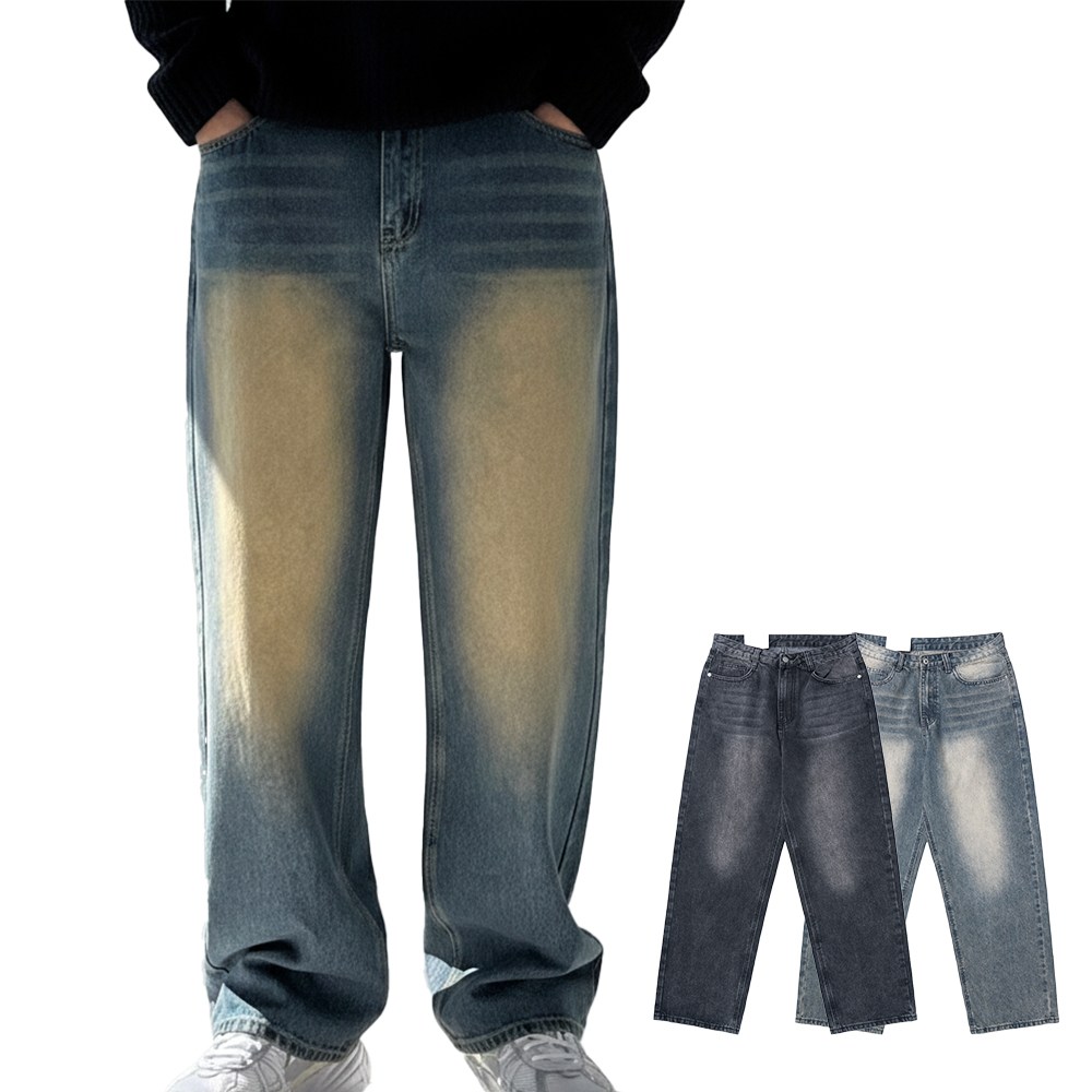 소프핸 Y2K 빈티지 워싱 데님 청바지 남자 와이드 38,000원