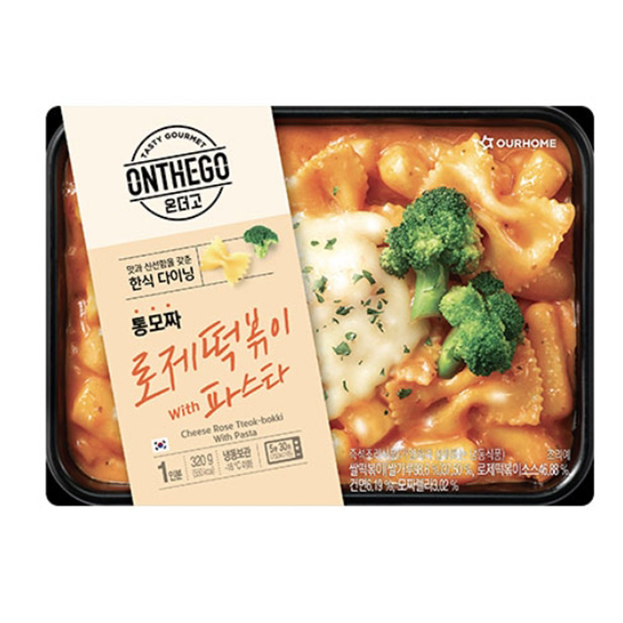 아워홈 온더고 통모짜 로제 떡볶이 with 파스타 320g x12개 한박스, 12개, 320g 73,500원