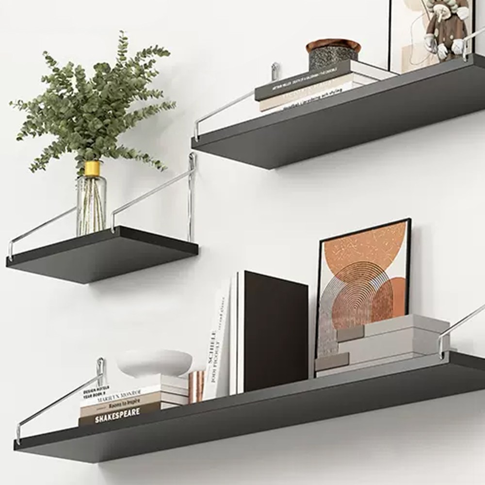 위시월드 무타공 인테리어 무지주 벽선반 3종세트, 블랙 34,520원