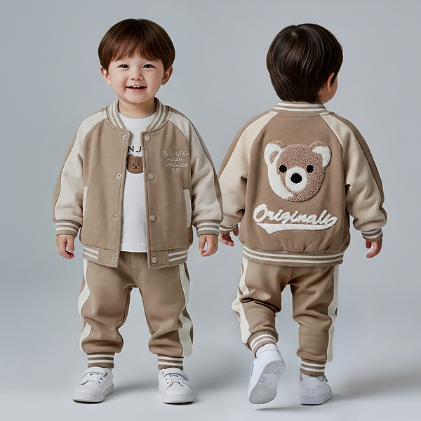 몽실이 뽀글곰 야구점퍼 3pcs 상하복세트 봄 가을 여아 남아 외출복 39,900원