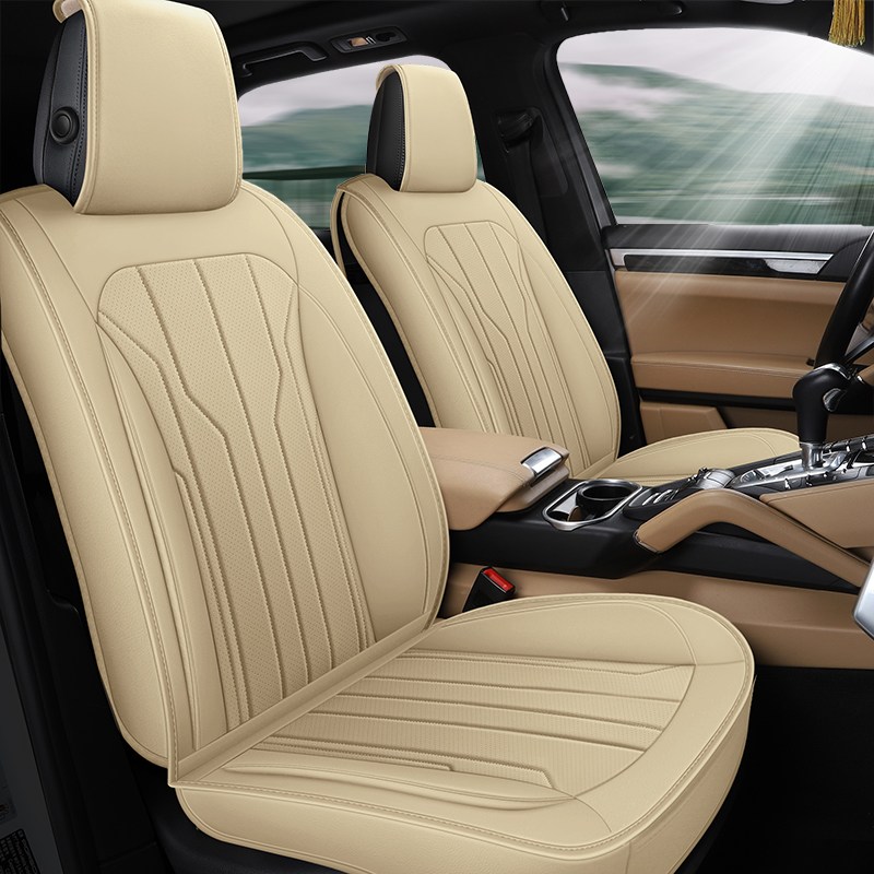 Novaseed 새로운 우아한 인조 가죽 자동차 시트 커버, 세단, SUV 등에 적합, 클래식 스타일, 간편한 설치, Beige, 1개 158,800원