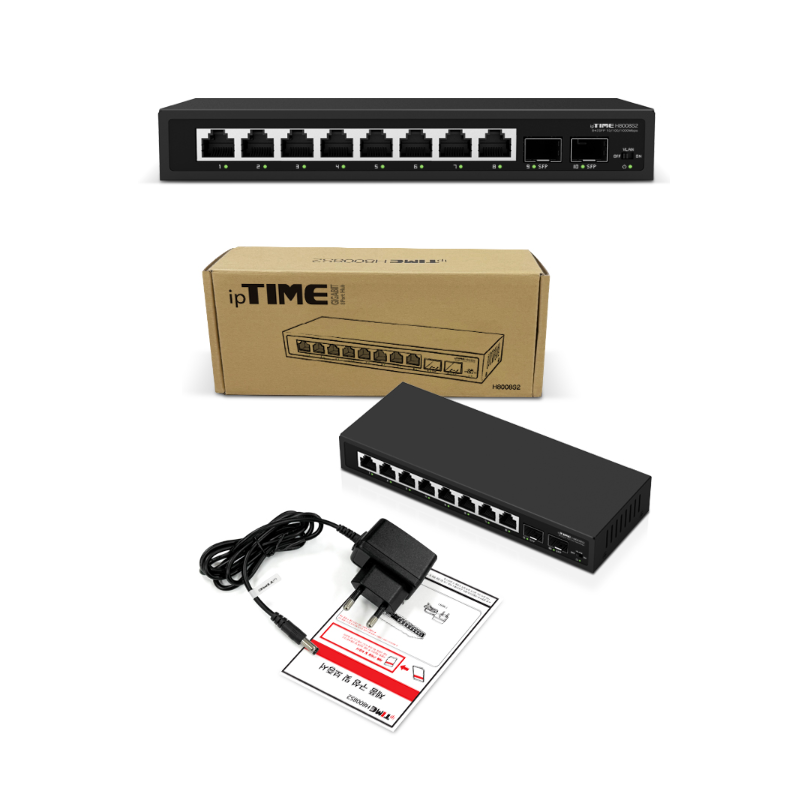 아이피타임 1기가 8포트 스위칭허브 2SFP 업링크 37,900원