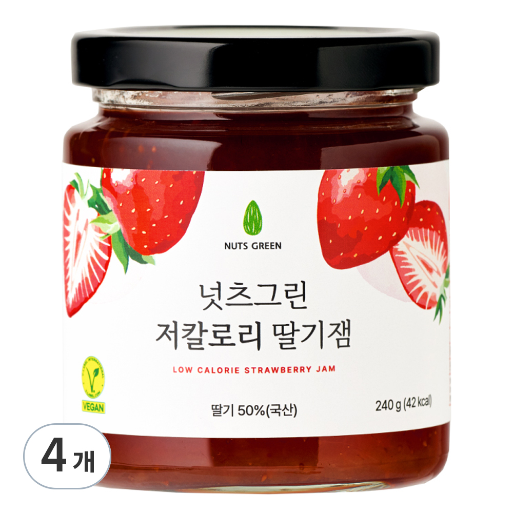 넛츠그린 저칼로리 딸기잼, 4개, 240g 30,930원