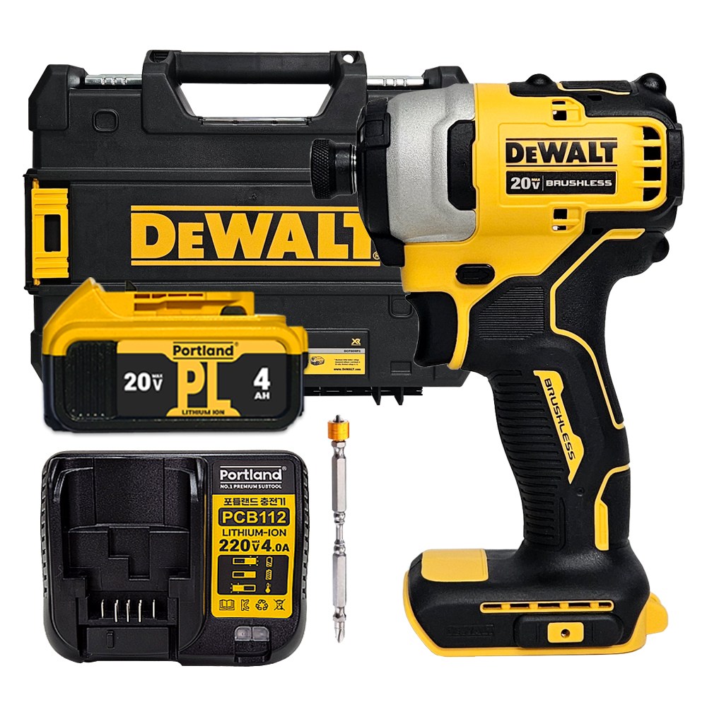 디월트 임팩 드릴 드라이버 브러쉬리스 DCF809 케이스 세트 임팩트, 1세트, 본품 + 배터리 1개 242,100원
