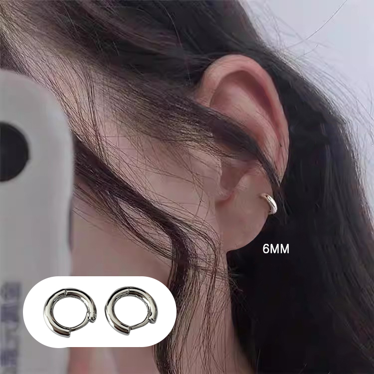 6mm-14mm 기본모델 반지귀걸이 , 실버 작은원형 귀걸이 , 프랑스풍 매력 귀걸이핀 , 분위기있고 매치쉬움 , 부드러운 얼굴선 연출 , 일상용 통근하다 5,700원