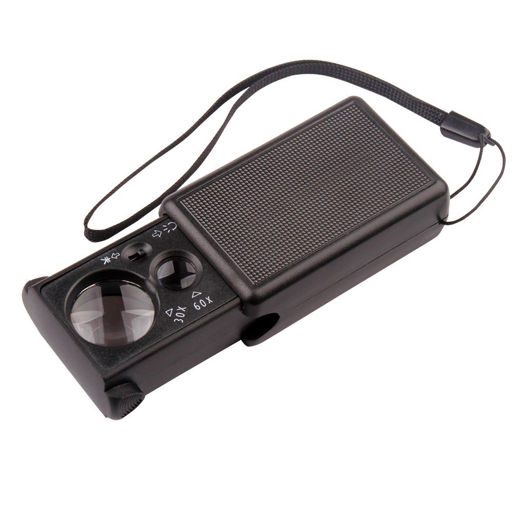 30X-60X 루페 슬라이드형 LED 돋보기 휴대용 위폐감별 확대경 8,500원