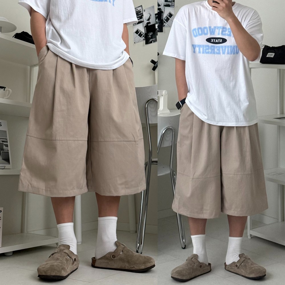 르위 데일리 와이드 버뮤다팬츠 반바지 벌룬팬츠 면반바지 28,000원