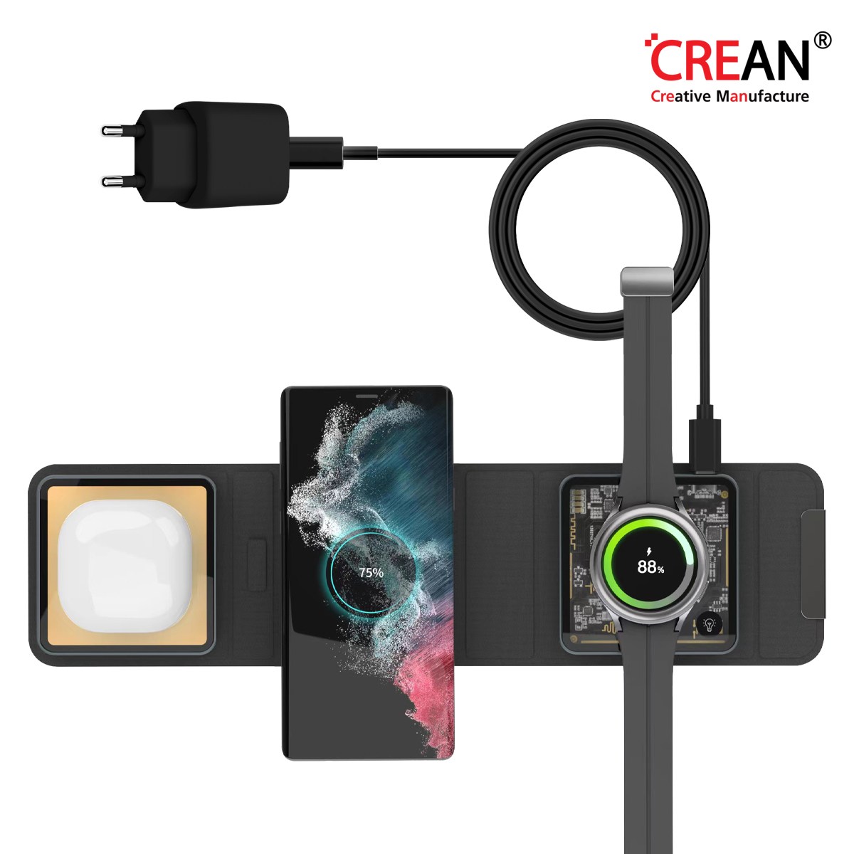 크레앙 Q24 3in1 접이식 무선 충전기 for 갤럭시워치 (CREQ24) 39,790원