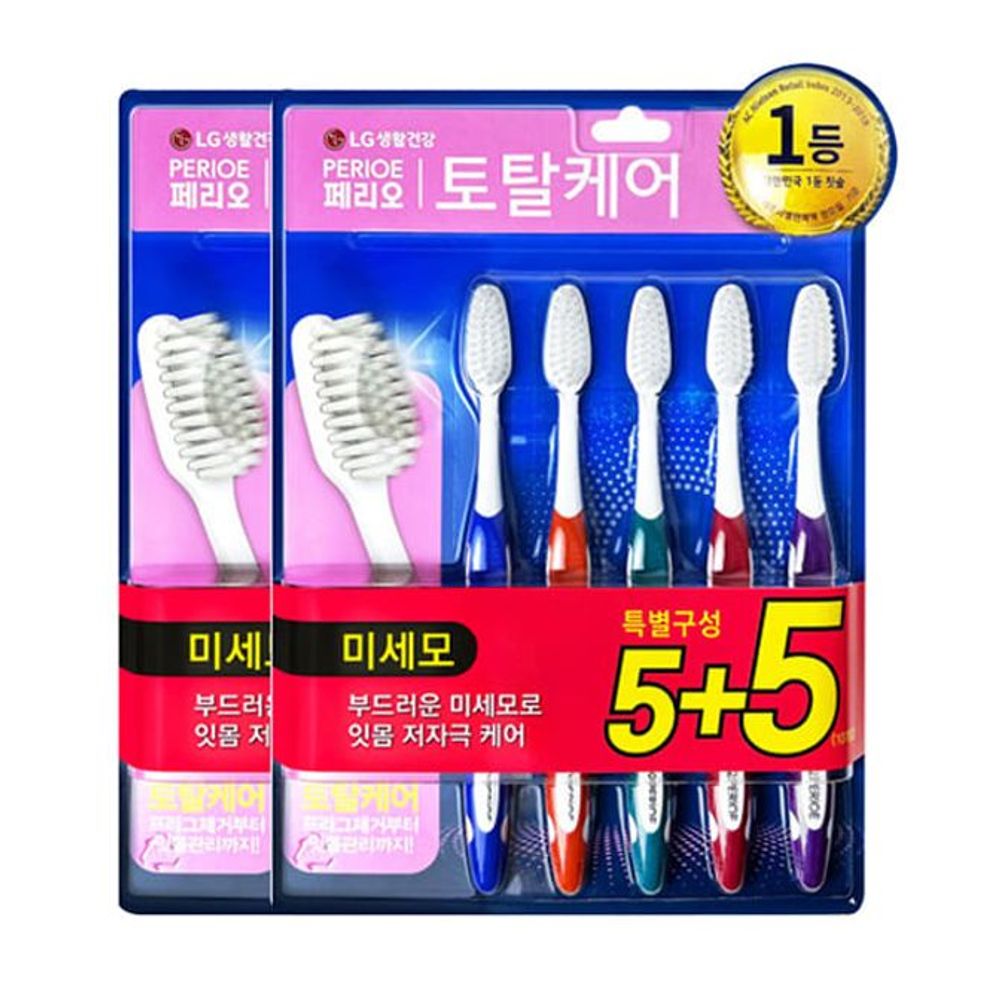페리오 칫솔 치석 양치 브러쉬 이중 미세모 치솔 5+5 pri+41034re, 1개, 10개입 10,300원