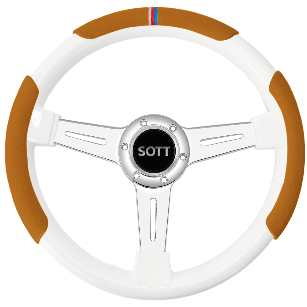 SOTT 커스텀 알칸타라 스웨이드 자동차 핸들커버, 브라운 3p 29,500원
