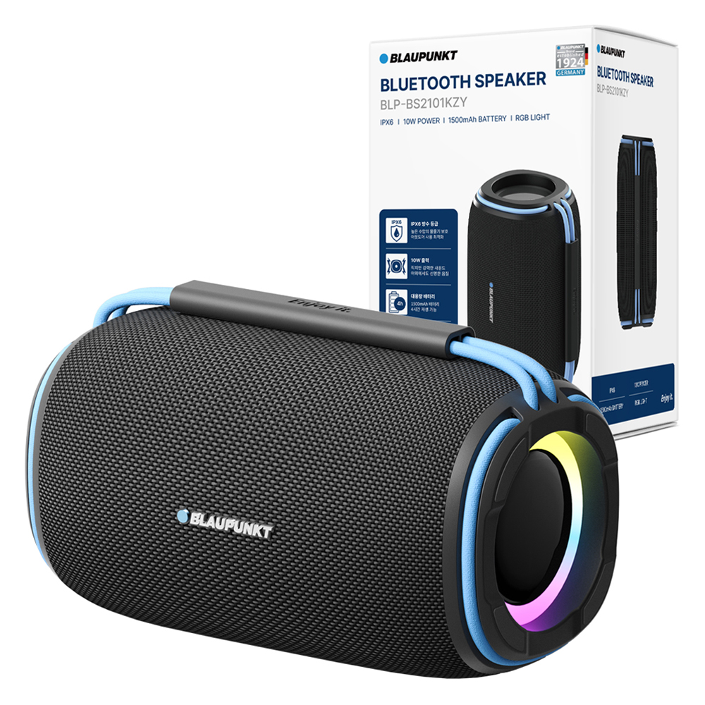 블라우풍트 아웃도어 방수 파워 레인보우 LED 블루투스 스피커, BLP-BS2101KZY, 혼합색상 29,800원
