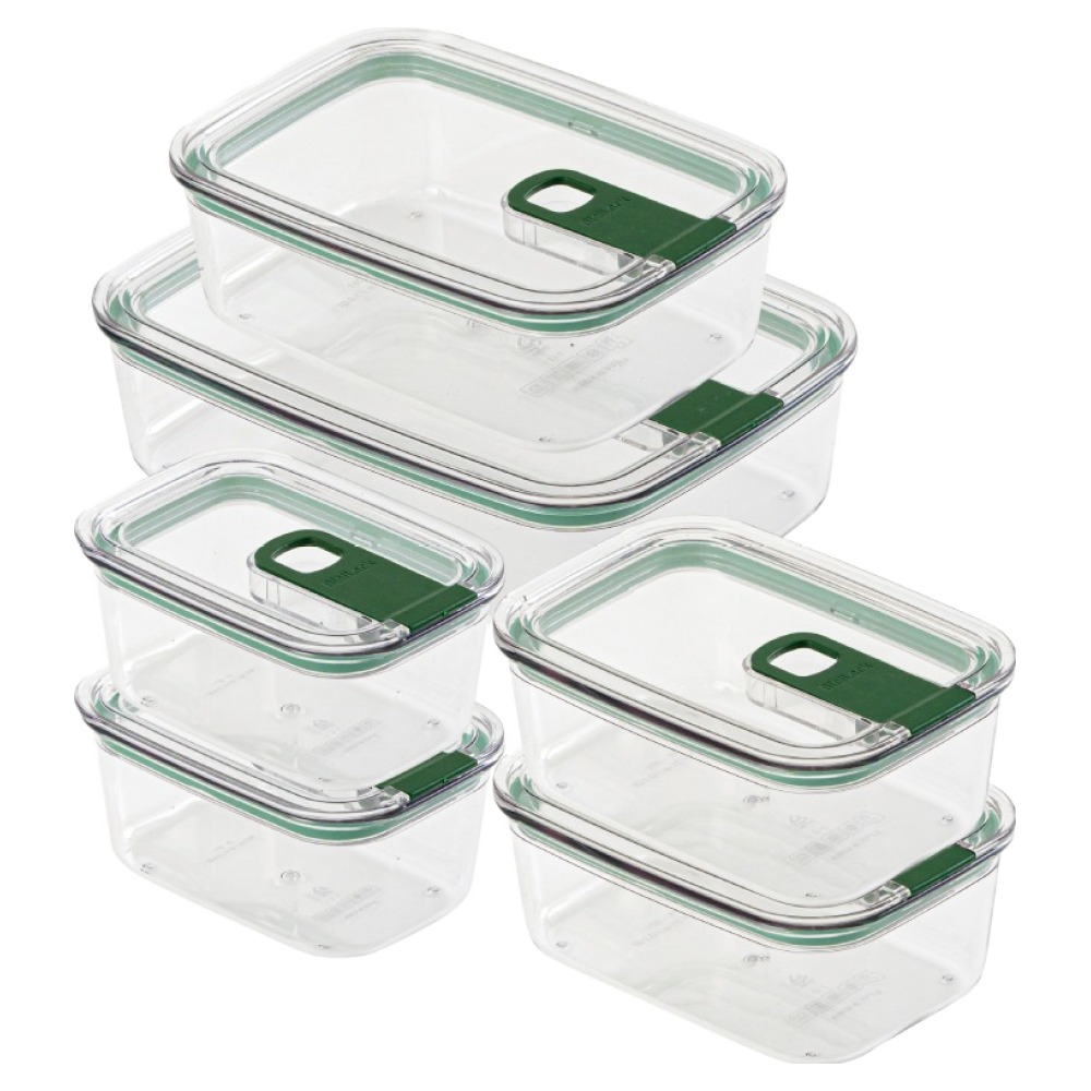 비엘락 올투명 원터치 밀폐용기 에코젠 6p 세트 그린 58,900원