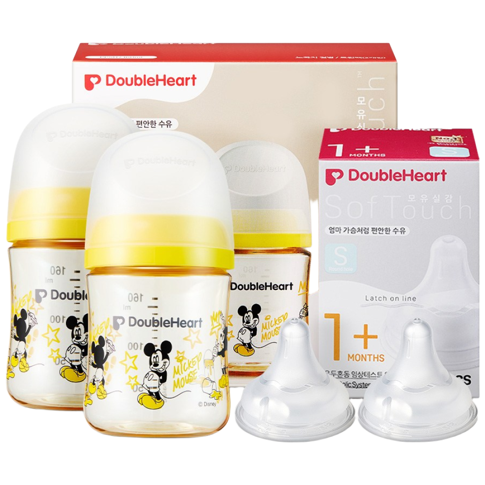 더블하트 모유실감 3세대 PPSU 디즈니 클래식 젖병 트윈팩(노꼭지)+젖꼭지2입, 1세트, 160ml 50,200원