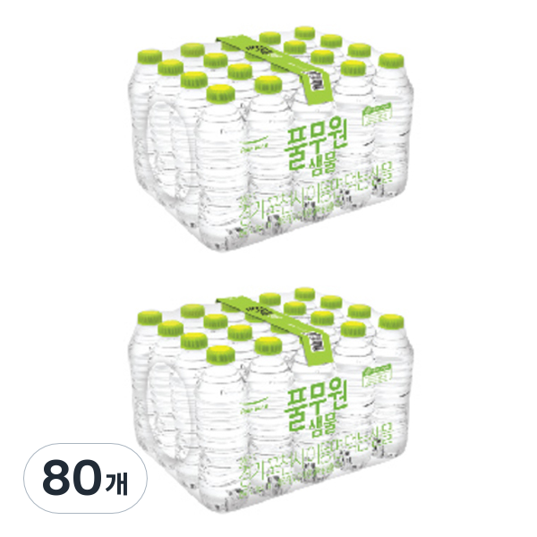 풀무원샘물 무라벨 생수, 330ml, 80개, 현재가 19,560원
