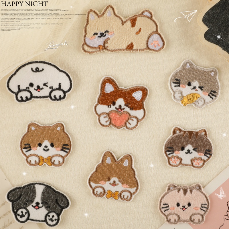더블유제이 고양이 강아지 동물와펜 9종 자수 패치 6,760원