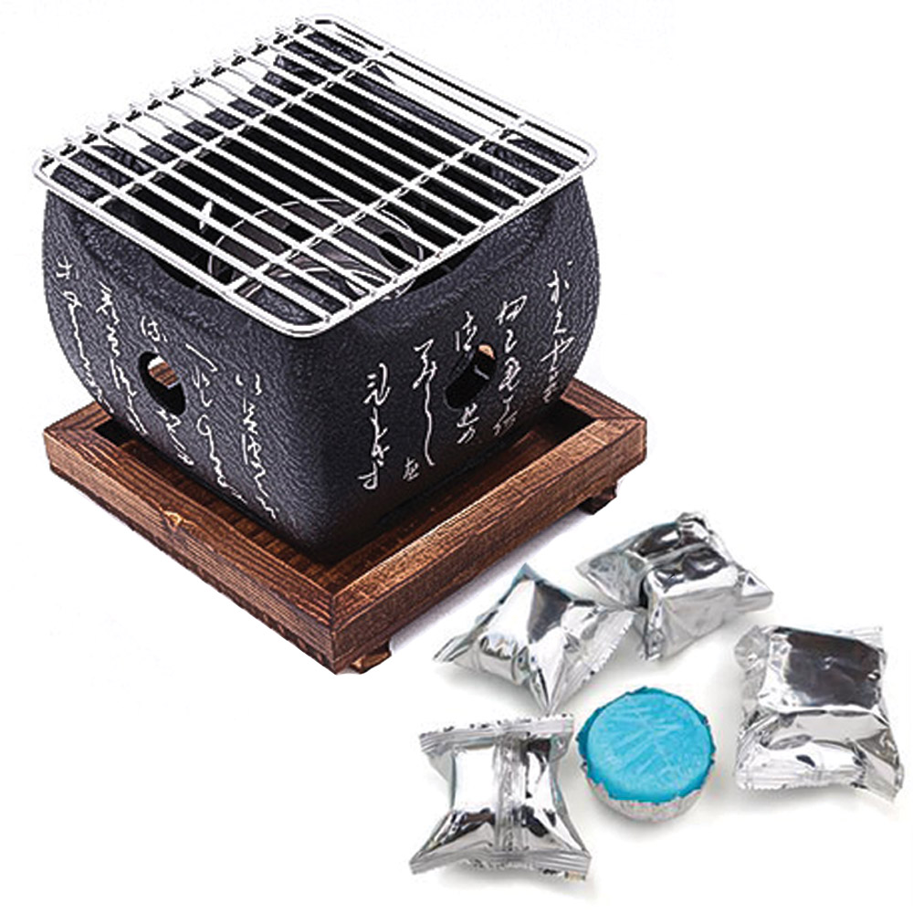 일본식 미니화로 소형 고체연료5P 세트 개인화로 1인용 숯불 고기 불판 화로세트 고체연료포함, 1개, 단일상품 25,260원