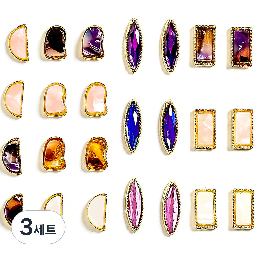 메이브라운 스톤 파츠 자개원석 다이아반원 네일 12종 세트 10,270원