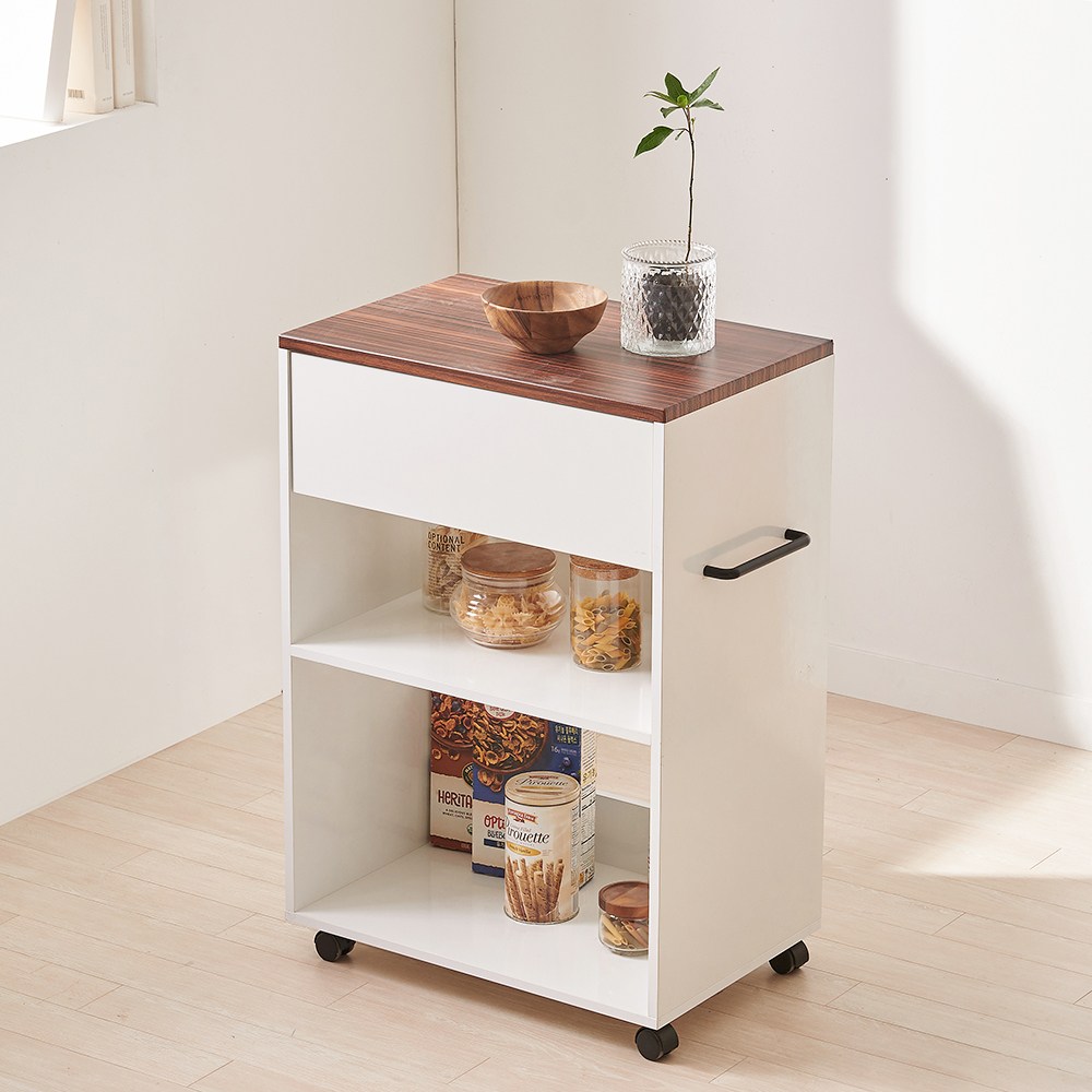 프린홈 데일리 만능 이동식 트롤리 조리대 수납장 3color, 멀바우 64,900원