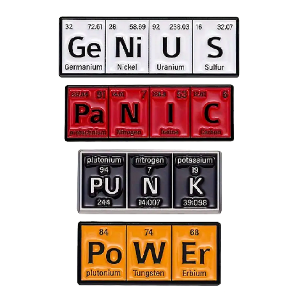 엠디픽 4개 브로치 핀 주기율표 가방클립 뱃지 배지 가방장식 17,900원