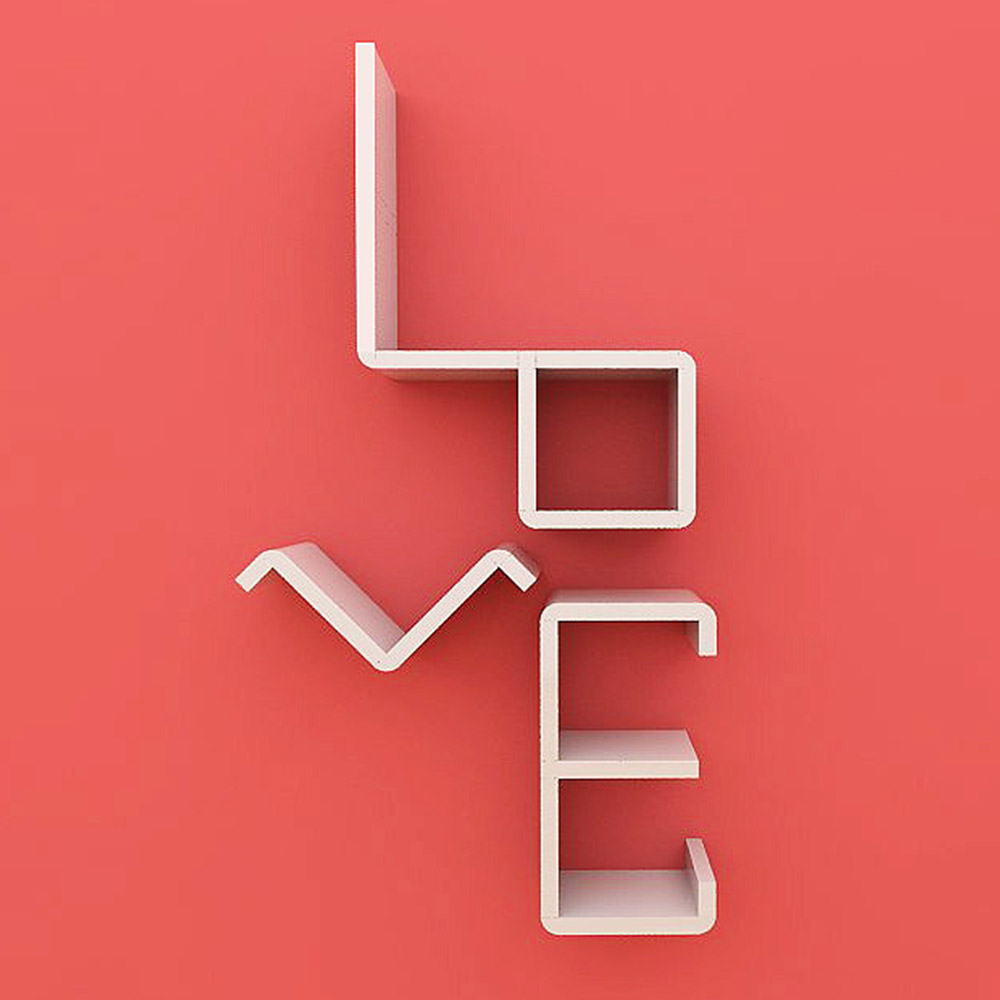 큐빅스 미니 선반 LOVE, 화이트 39,660원