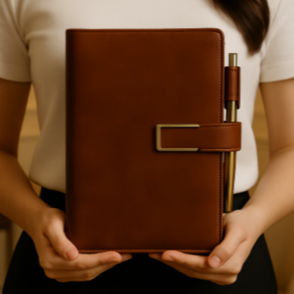 풀팩토리 A5 심플 버클 가죽 다이어리, 1개, 다크 브라운 8,300원