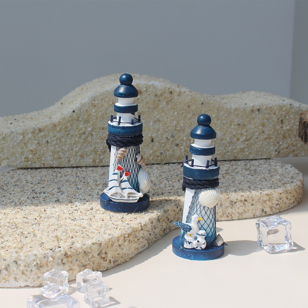 [왓위셀] 우드 등대 미니어처 여름 블루 바다 소품 1P 7,120원