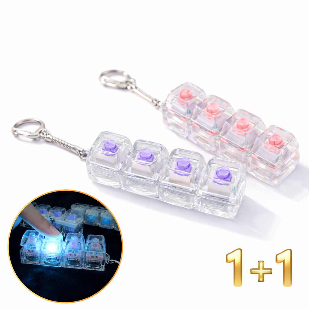 로로메라 키보드키링 1+1 핑크 퍼플 2종 LED 클릭커 스트래스해소 키캡 키링 딸깍이 9,900원