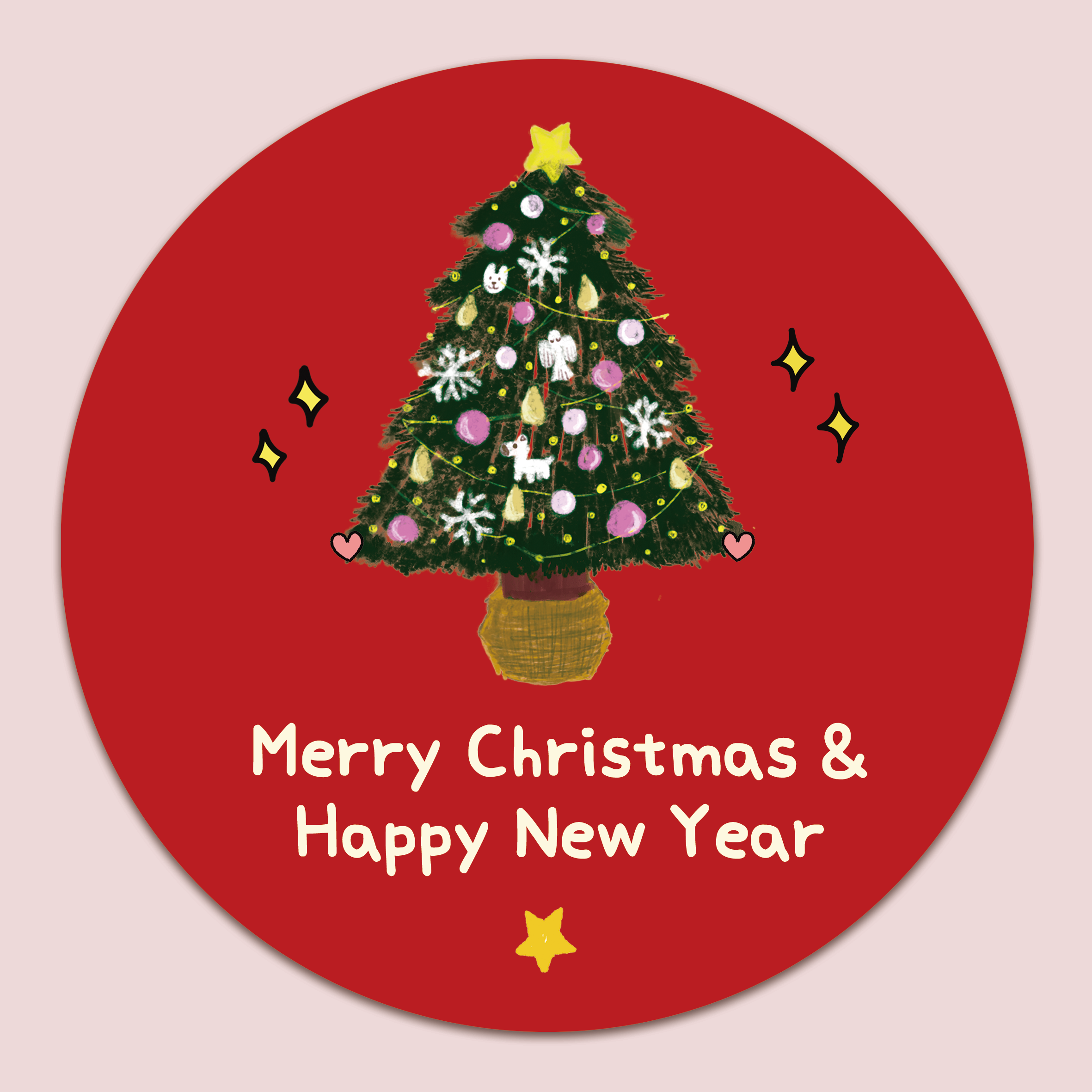 러블리주크 크리스마스 파티 포장 스티커 5.5cm, 60매 7,900원
