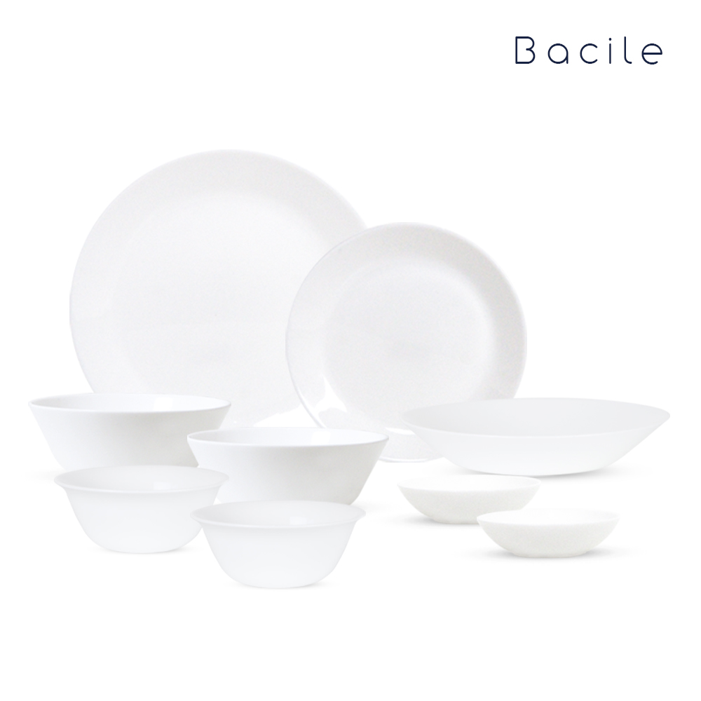 바칠레 그라나다 내열강화유리 2인9P 그릇세트 밀크글라스, 화이트, 6종, 1세트 28,900원