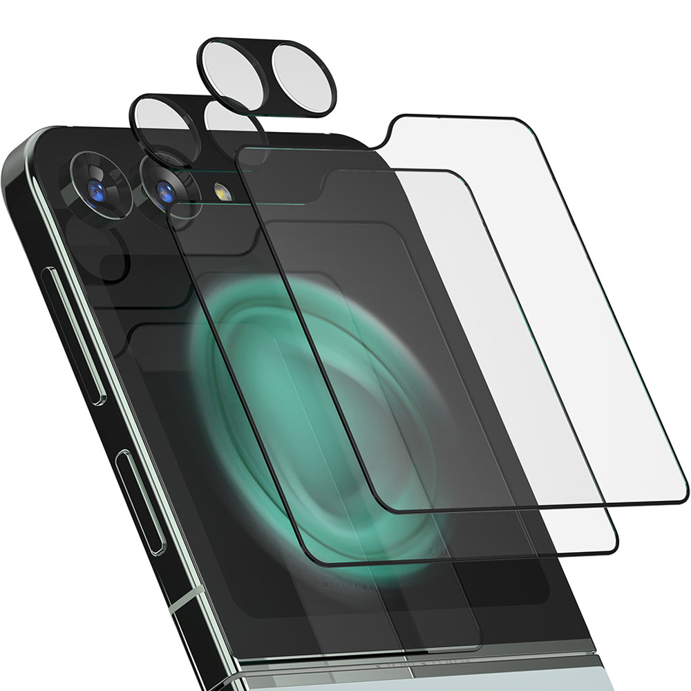 MECSEED 3CX 프리미엄 빛번짐방지 휴대폰 카메라 렌즈 풀커버 강화유리필름 + 외부액정 보호필름 2p 세트 블랙 4,990원