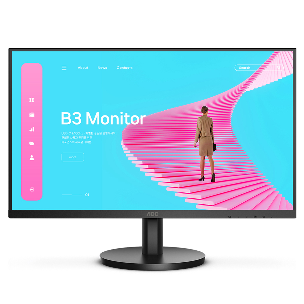 알파스캔 FHD AOC 보더리스 USB C PD 65 IPS 100 무결점 모니터 188,740원