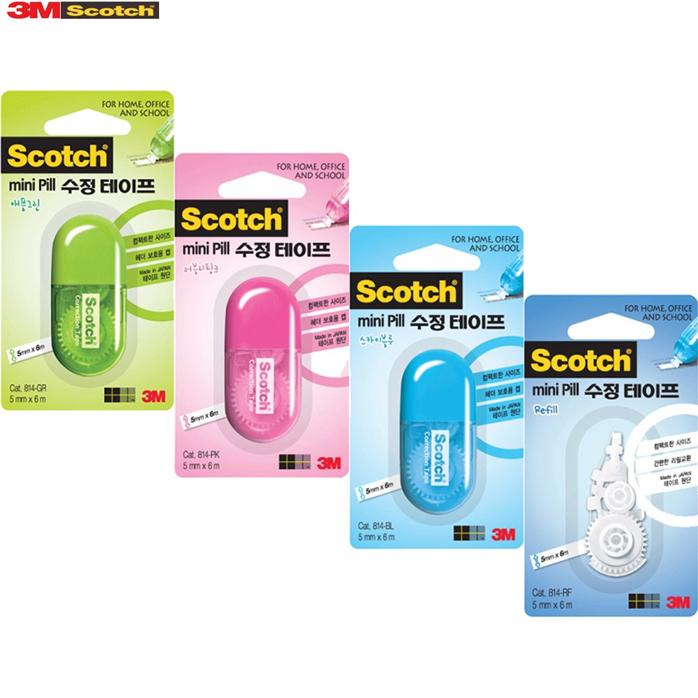 [3M] 스카치 수정테이프 미니필, 블루, 1개 2,490원