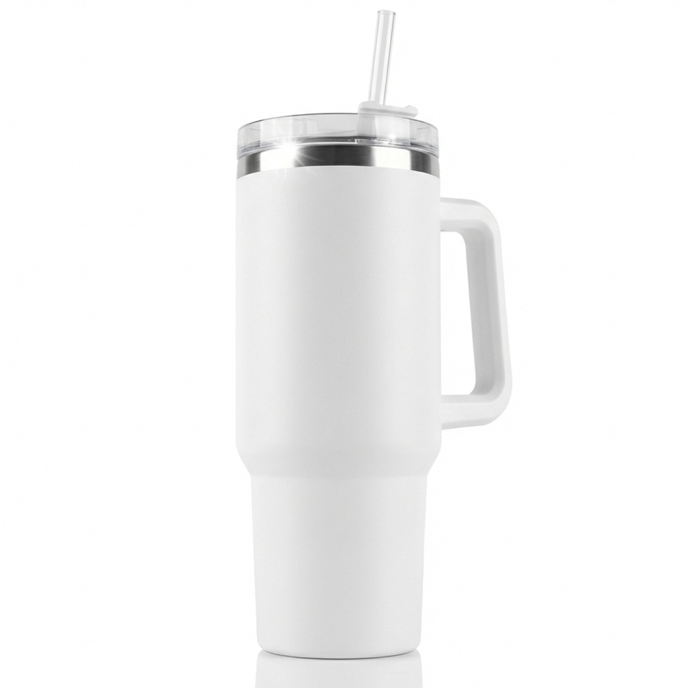 루메이크 스텐 대용량 손잡이 텀블러 + 빨대, 1개, 1.18L, 화이트 21,280원