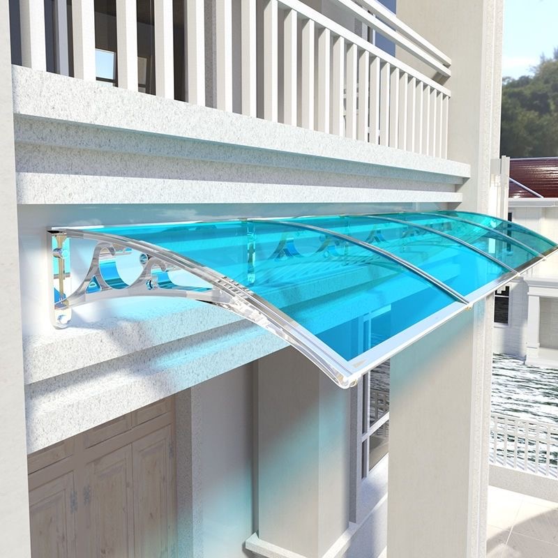 렉산 캐노피 비가림 차양 겸용 DIY 쉬운 고정형 현관문 빌라 발코니 주택 처마 라운딩 처마 어닝 돌출60cm, 파란색 98,000원