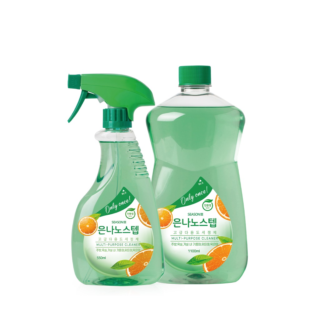 은나노스텝 시즌3 친환경 세정제 본품 550ml 1개 + 리필 1100ml 1개 16,900원