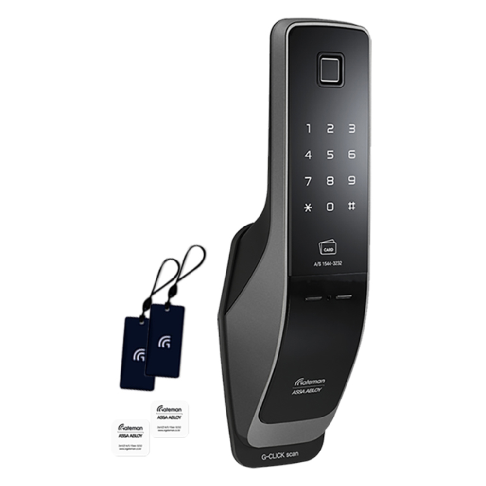 게이트맨 무타공 지문인식 푸시풀 번호키 카드키 손잡이 있음 도어락 G-CLICK scan+ 200,100원