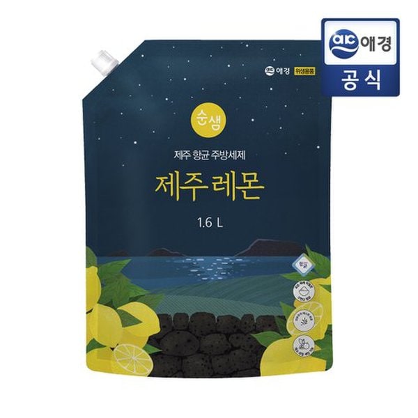 순샘 주방세제 제주항균 레몬 리필 1.6L (온), 1.6L, 1 11,600원