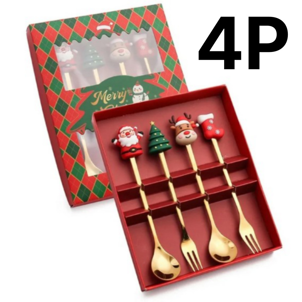 히든오너 크리스마스 스푼 포크 세트, 1세트, 스푼2+포크2 10,000원
