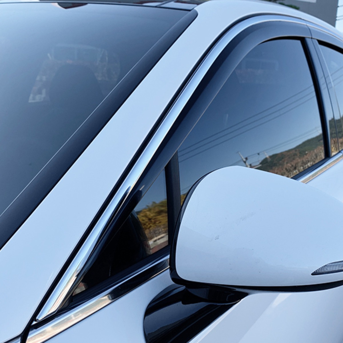 뭉구카 AC 쏘나타 DN8 블랙 다이아몬드 도어바이져 자동차 빗물받이 스모그바이저 차량 햇빛가리개 썬바이저 C982 6pcs, 블랙 크롬 투톤, 현대 쏘나타 DN8 98,800원