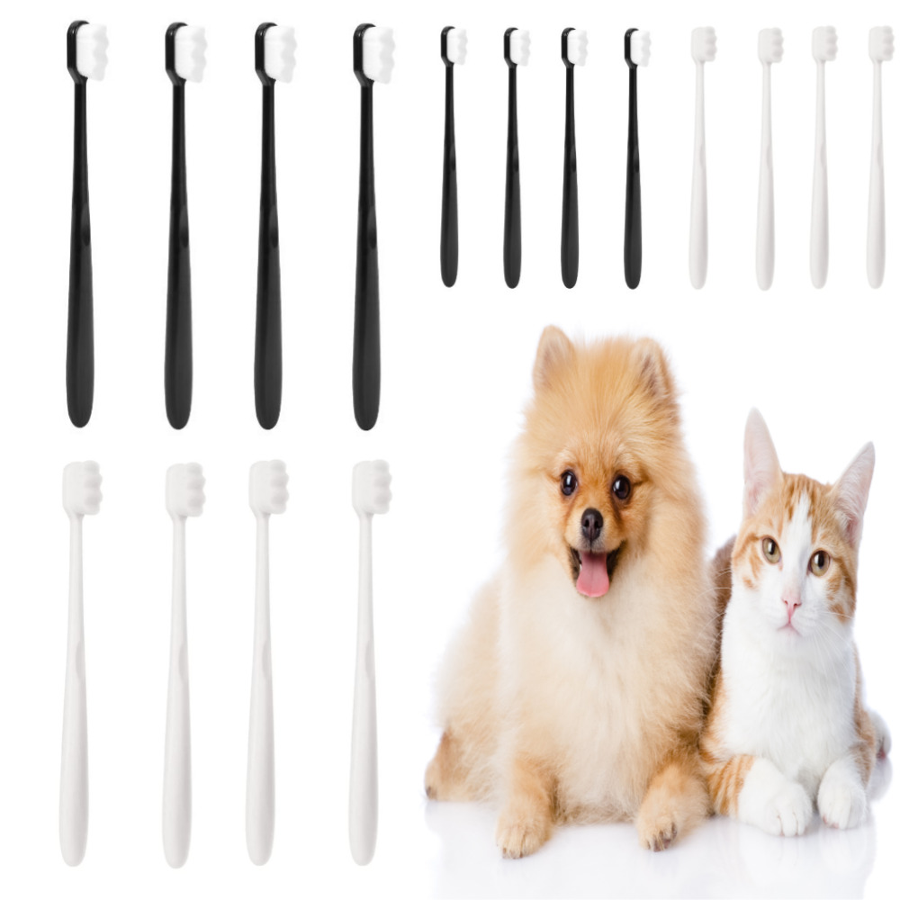 540 반려동물 강아지 고양이 초미세모 칫솔 세트, 16개, 블랙 & 화이트 16,900원